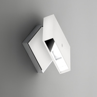 Vibia Alpha Lampa Ścienna LED, szer. 12cm, wys. 12 cm, Biały Mat Chrom