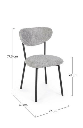 BIZZOTTO krzesło LUDMILLA szare