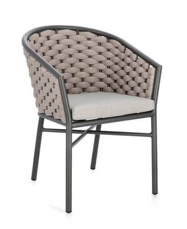 BIZZOTTO krzesło ogrodowe MARGALIDA       antracyt / beż