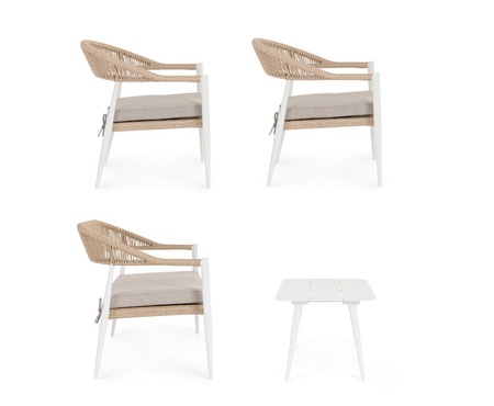 BIZZOTTO zestaw ogrodowy JANDIA biały /   beż