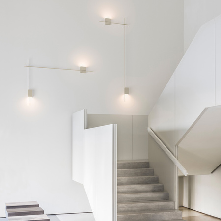 Vibia Structural Pionowa Lampa Ścienna LED, 2-punktowa, szer. 180cm, wys. 120cm , GL 10 cm, Kremowy Mat