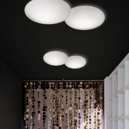 Vibia Puck Lampa Sufitowa, szer. 46.7cm, wys. 7.7cm, GL 38 cm, Satyna Szary Aluminiowy