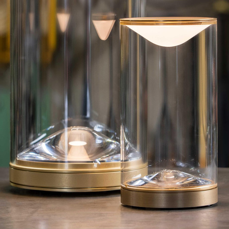 Lumina Eva lampa stołowa LED 3000 K mosiądz Ø18cm