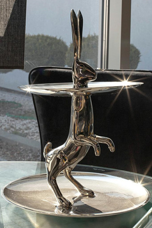 KARE patera / etażerka BUNNY srebrna