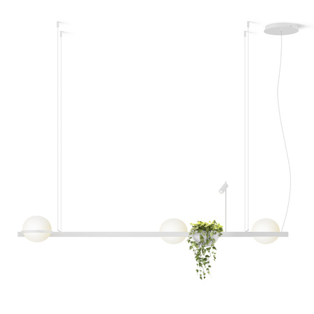 Vibia Palma Lampa Wisząca LED, 4-punktowa, szer. 195, wys. 200 GL 47 cm, Biały Mat Opal Mat