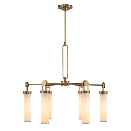 Żyrandol Wynwood - 6 źródeł światła - Vintage mosiądz Quintiesse QN-WYNWOOD6-VBS