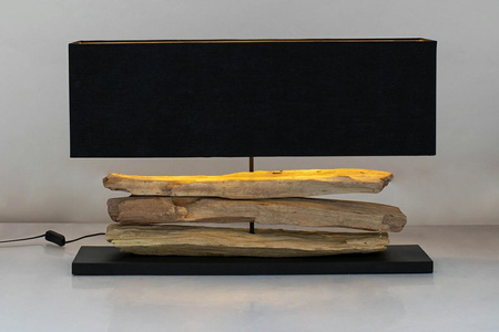 KARE lampa stołowa NATURE 80 x 52 cm czarno-drewniana