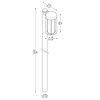 Lombardo LL15314B3 Lampa słupowa Kit Lula UP Post H1500
