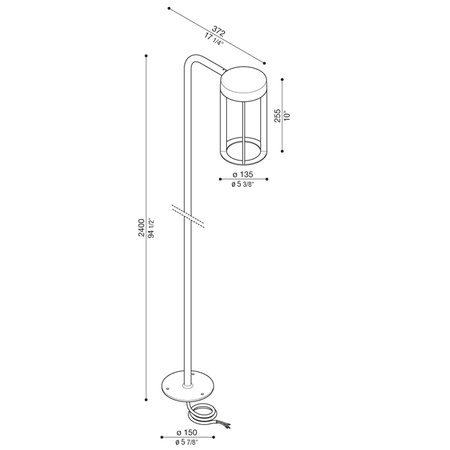 Lombardo LL15312D3 Lampa słupowa Lula UP Stelo H2400