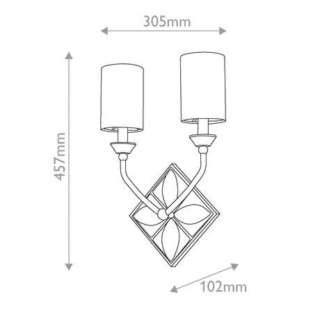 Kinkiet Epsilon - 2 źródła światła - Postarzany mosiądz Quintiesse QN-EPSILON-2WB-AB