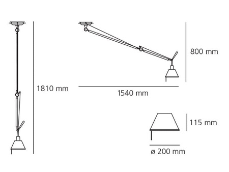 TOLOMEO DECENTRATA LAMPA WISZĄCA ARTEMIDE 0629000A+0780010A