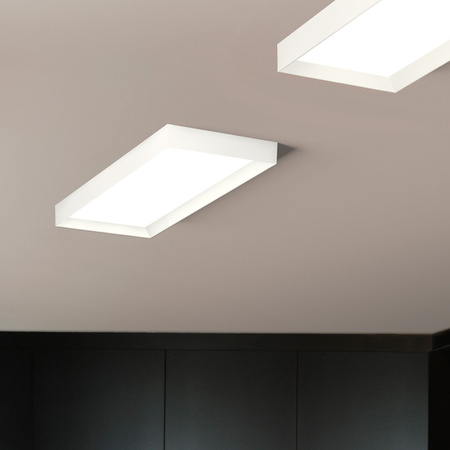 Vibia Up Lampa Sufitowa LED, szer. 121, wys. 7, GL 31 cm, Biały Mat Satyna