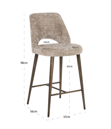 RICHMOND krzesło barowe DELPHINE 67-      trudnopalne