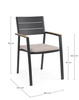 BIZZOTTO krzesło ogrodowe ZELMAR szare