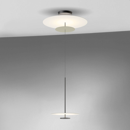 Vibia Flat Lampa Wisząca LED ze Ściemniaczem, 55cm wys. 300 cm, Czarny Szary Biały