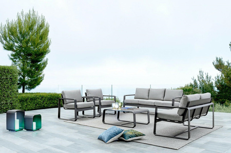 BIZZOTTO sofa 3-osobowa ogrodowa          MERRIGAN szara