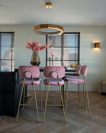 RICHMOND krzesło barowe BLUSHED VELVET różowe