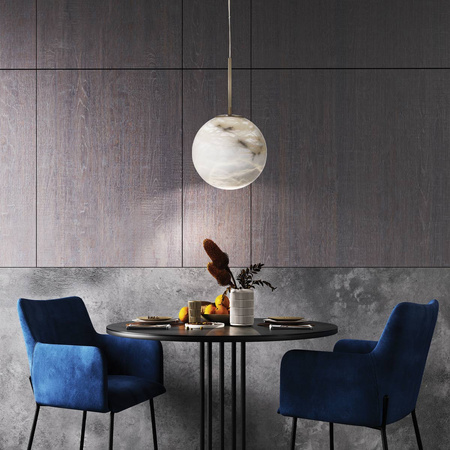 Średnia lampa wisząca Kepler - 1 źródło światła - Szczotkowane złoto Quintiesse Eurofase QN-KEPLER-1P-M-BG