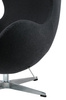 Fotel EGG CLASSIC ciemny szary.5 - wełna, podstawa aluminiowa