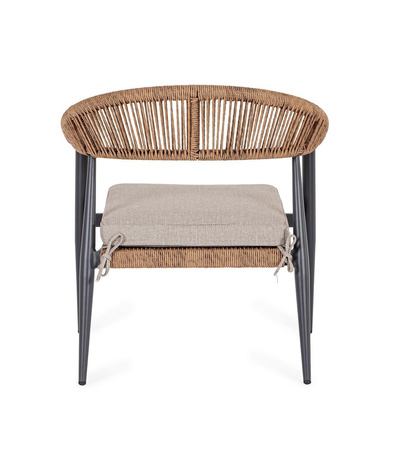 BIZZOTTO krzesło ogrodowe JANDIA szare    / naturalne