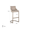 RICHMOND krzesło barowe BOLTON 76 khaki - welur, złota podstawa