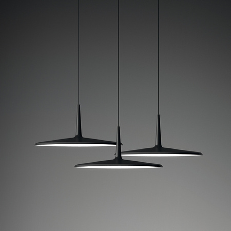 Vibia Skan Lampa Wisząca LED 3-punktowa, szer. 57, wys. 200, GL 56 cm, Czarny Biały Opal