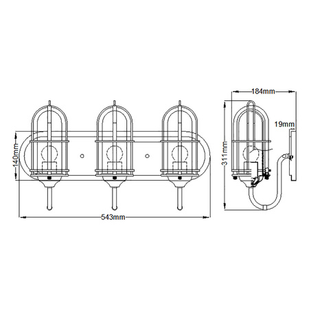 Kinkiet Urban Restoration - 3 źródła światła  Urban Restoration Quintiesse Feiss QN-URBANREST3