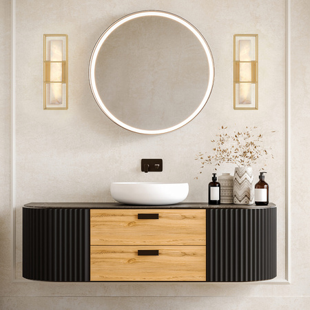 Średni kinkiet Blakley - 1 źródło światła - Szczotkowane złoto Quintiesse Eurofase QN-BLAKLEY-M-BG