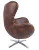 Fotel EGG SZEROKI PU brąz vintage koniak