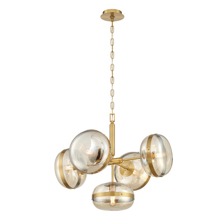 Żyrandol Nottingham - 5 źródeł światła - Antyczny mosiądz Quintiesse Eurofase QN-NOTTINGHAM-5P-AB