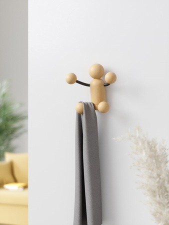 UMBRA wieszak ścienny WOODY WALL  HOOK czarny/naturalny