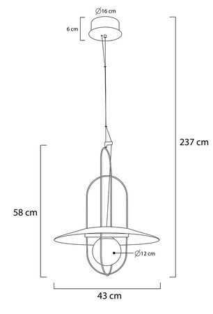 Lampa wisząca FUENTE mosiądz - metal, szkło