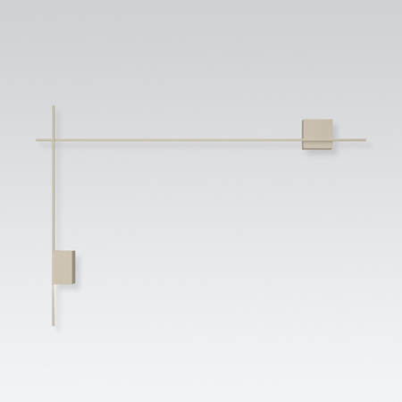 Vibia Structural Pionowa Lampa Ścienna LED, 2-punktowa, szer. 180cm, wys. 120cm , GL 10 cm, Kremowy Mat
