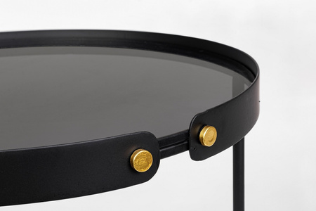 BIZZOTTO zestaw stolików kawowych ZEINA   ROUND 92 czarny