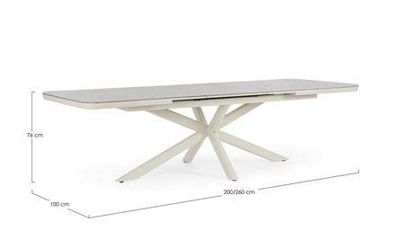 BIZZOTTO stół ogrodowy PASCAL PELICAN     200-260 rozkładany