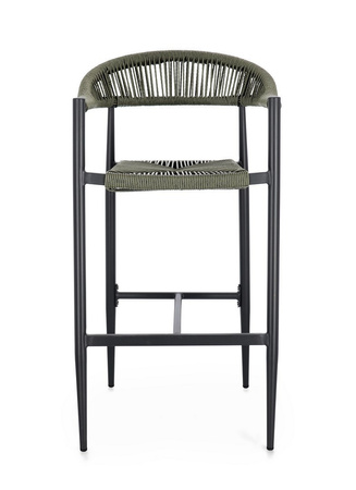 BIZZOTTO krzesło barowe ogrodowe JANDIA   szare / zielone