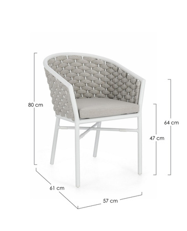 BIZZOTTO krzesło ogrodowe MARGALIDA       białe / szare