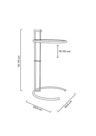 Stolik GREY czarny - metal, szkło