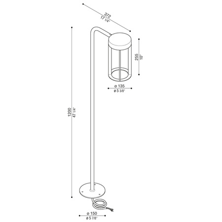 Lombardo LL15309B3 Lampa słupkowa Lula Stelo H1200