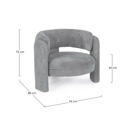 BIZZOTTO fotel AISHA szary