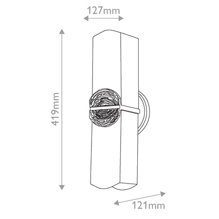 Kinkiet Elan - 2 źródła światła - Płatkowe złoto Quintiesse QN-ELAN-2WB-DG-OPAL