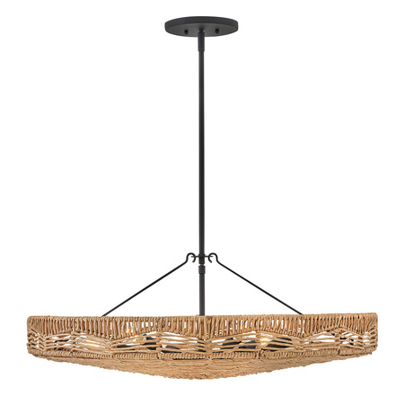 Lampa wisząca Ophelia - 6 źródeł światła - Czarny, karmelowy beż Quintiesse QN-OPHELIA-6P-BK-CAM