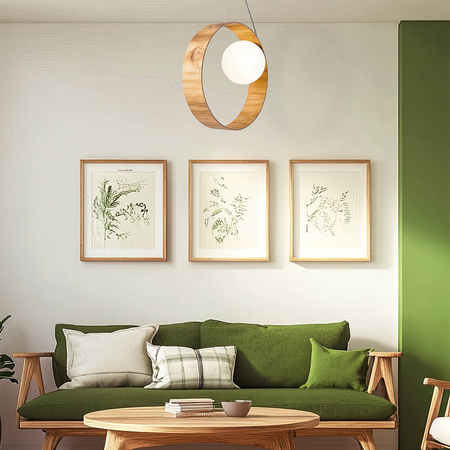 Lampa wisząca Sfera Brązowy, Drewno Quintiesse Accord QN-SFERA-1P-TEAK