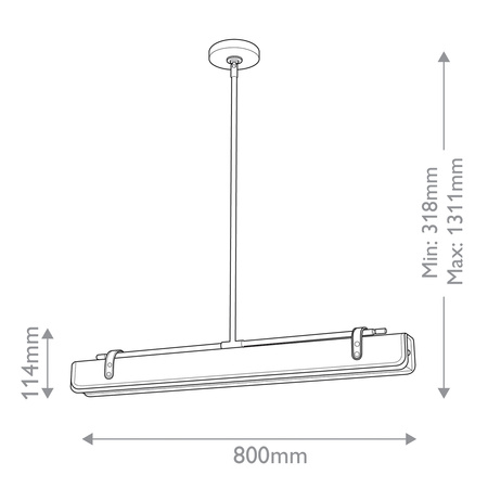 Lampa wyspowa LED Valise - Vintage mosiądz, skóra koniakowa Quintiesse QN-VALISE-LP80-VBS-CL