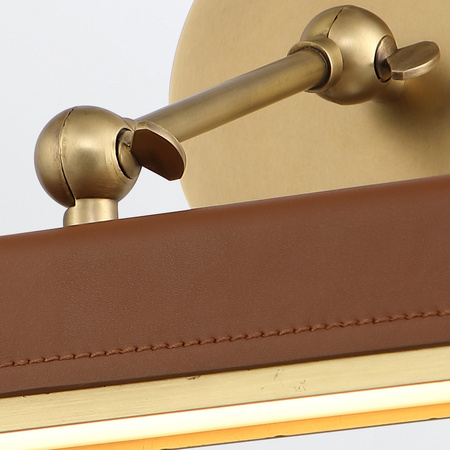 Mała obrazówka LED Valise Picture - Vintage mosiądz, skóra koniakowa Quintiesse QN-VALISE-PL-S-VBS-CL