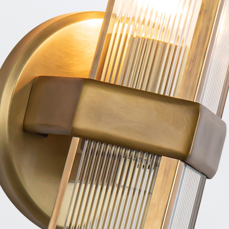 Kinkiet Cairo - 1 źródło światła - Vintage mosiądz Quintiesse QN-CAIRO-1WB-VBS-CR