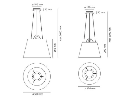 Tolomeo Suspension Mega ARTEMIDE 42cm black 0782010A+0772030A