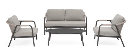 BIZZOTTO zestaw ogrodowy MIRAVET          antracyt / beż