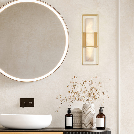 Średni kinkiet Blakley - 1 źródło światła - Szczotkowane złoto Quintiesse Eurofase QN-BLAKLEY-M-BG