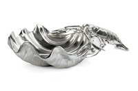 KARE chłodziarka na napoje / patera LOBSTER srebrna